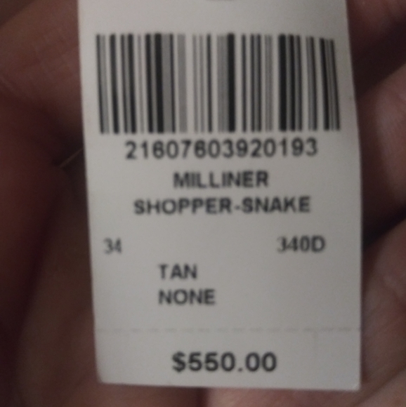 Henri Bendel Large Bag  chain detail double on straps Milliner Shopper Snake - Picture 11 of 11